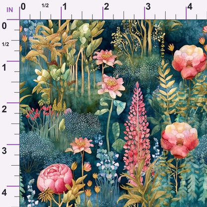 Gilded Twilight Blooms Pattern 18 Minky Fabric