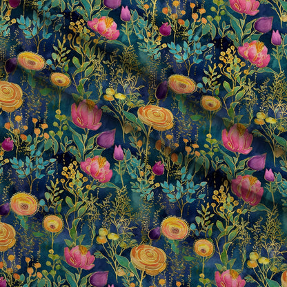 Gilded Twilight Blooms Pattern 20 Minky Fabric