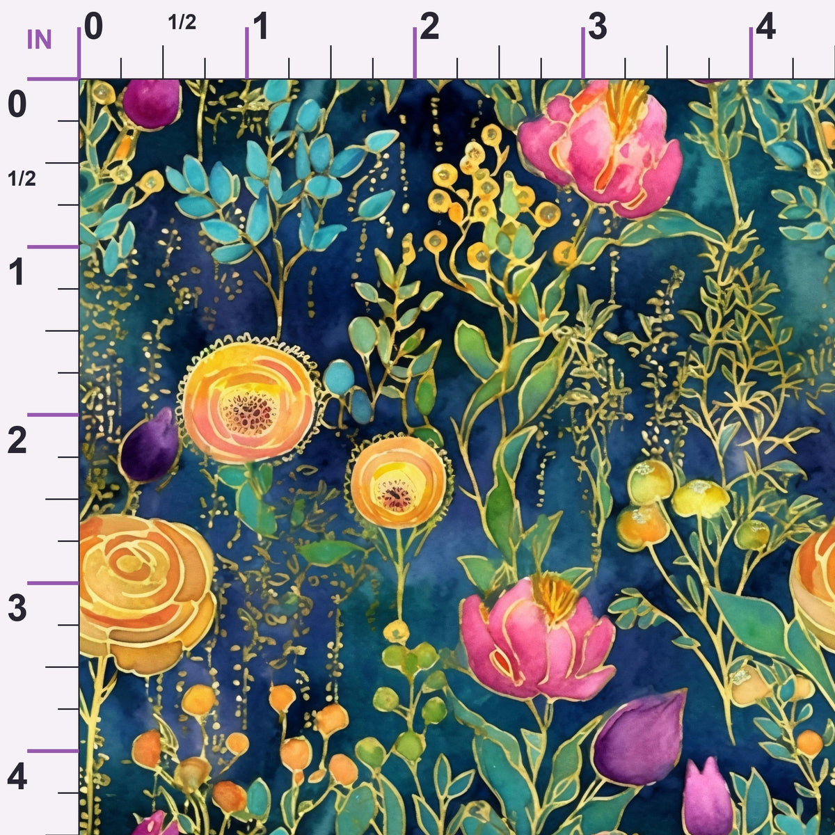 Gilded Twilight Blooms Pattern 20 Minky Fabric