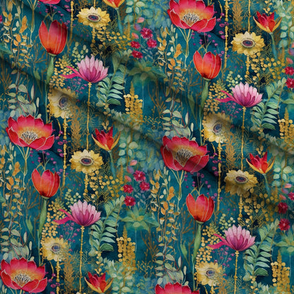 Gilded Twilight Blooms Pattern 3 Minky Fabric