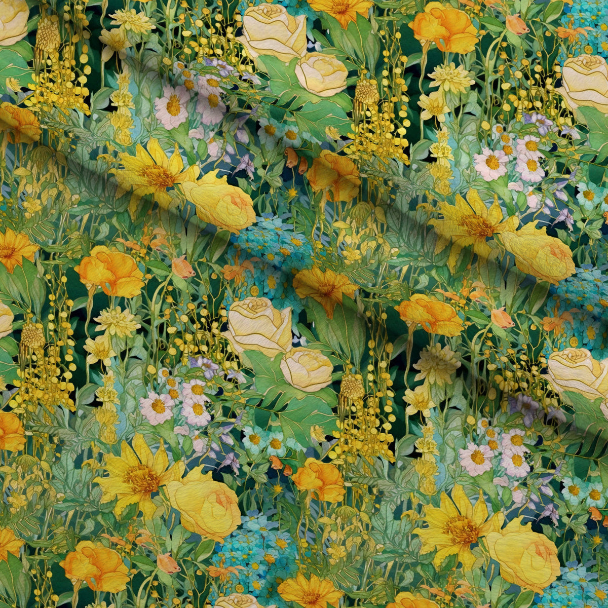 Gilded Twilight Blooms Pattern 4 Minky Fabric