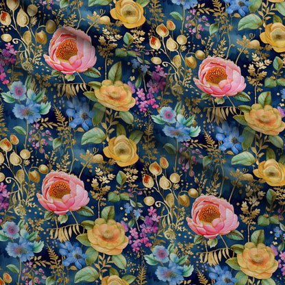 Gilded Twilight Blooms Pattern 6 Minky Fabric
