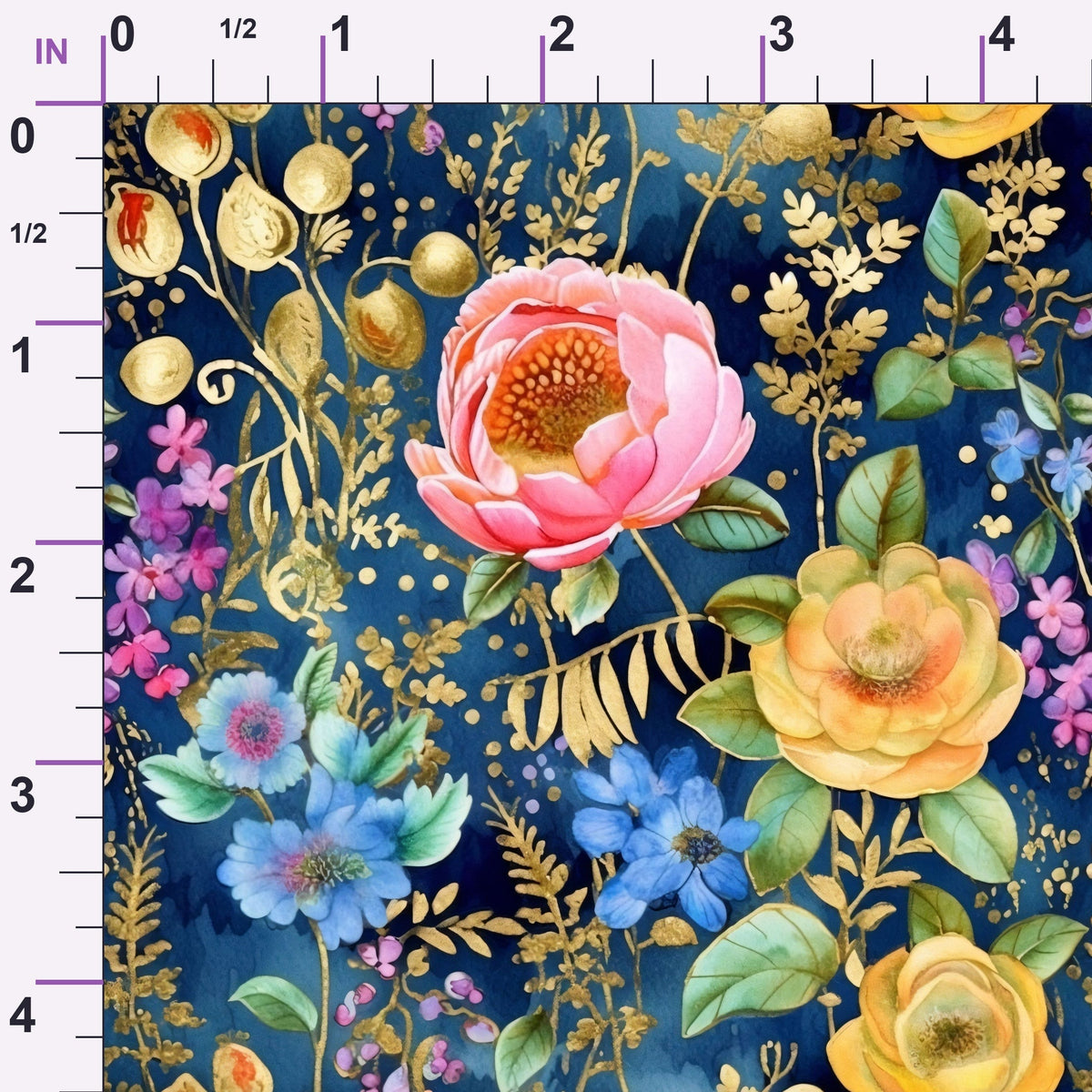 Gilded Twilight Blooms Pattern 6 Minky Fabric