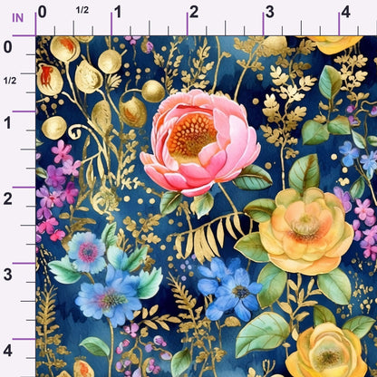 Gilded Twilight Blooms Pattern 6 Minky Fabric