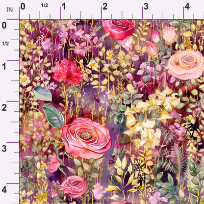Gilded Twilight Blooms Pattern 7 Minky Fabric