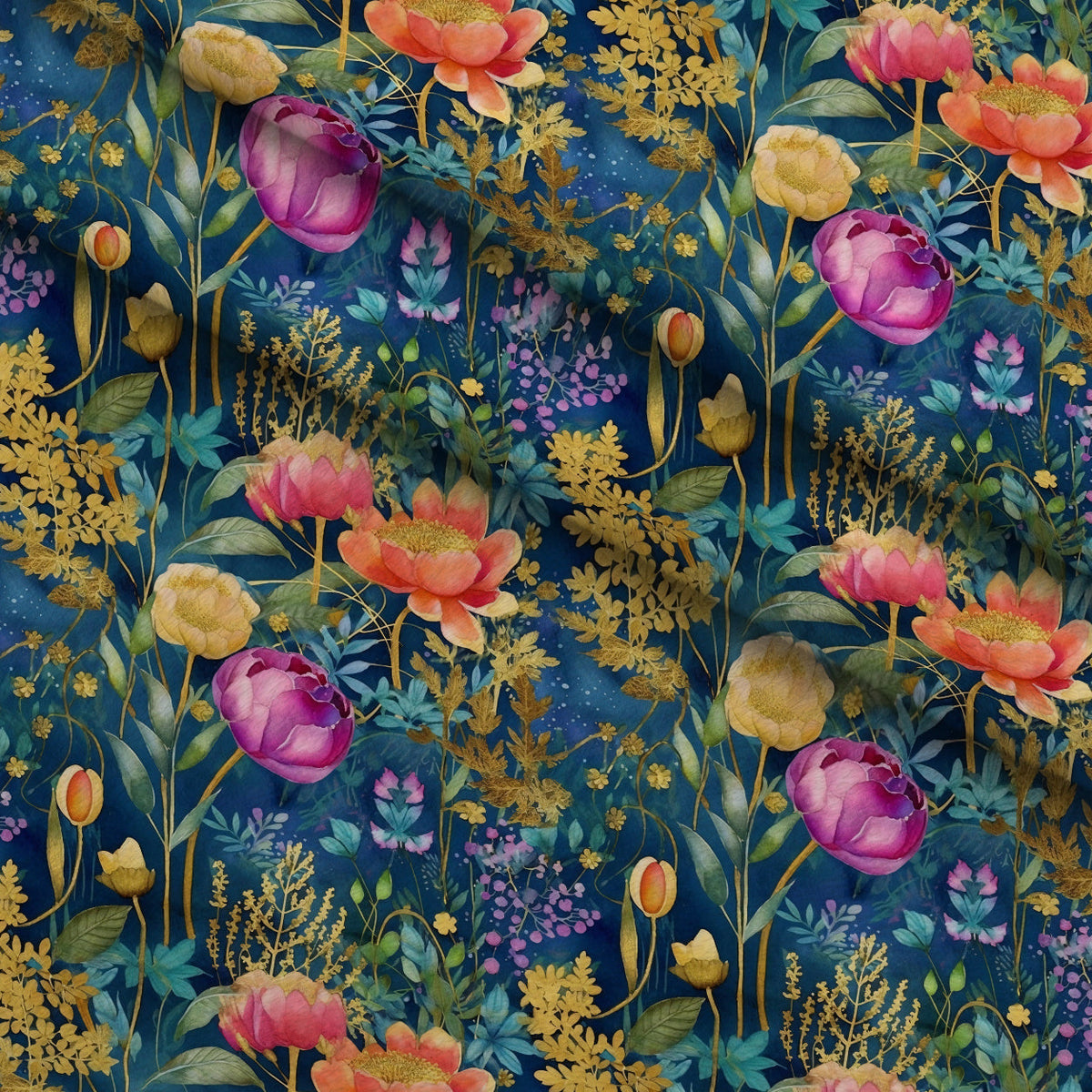Gilded Twilight Blooms Pattern 8 Minky Fabric