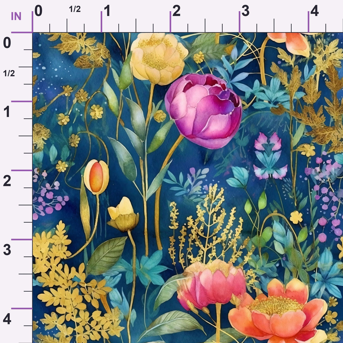 Gilded Twilight Blooms Pattern 8 Minky Fabric