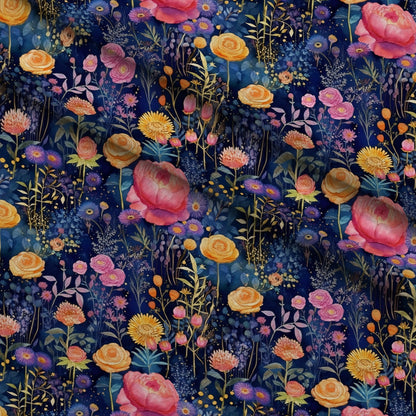 Gilded Twilight Blooms Pattern 9 Minky Fabric