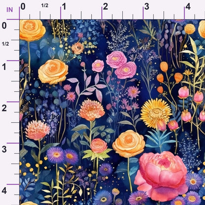 Gilded Twilight Blooms Pattern 9 Minky Fabric
