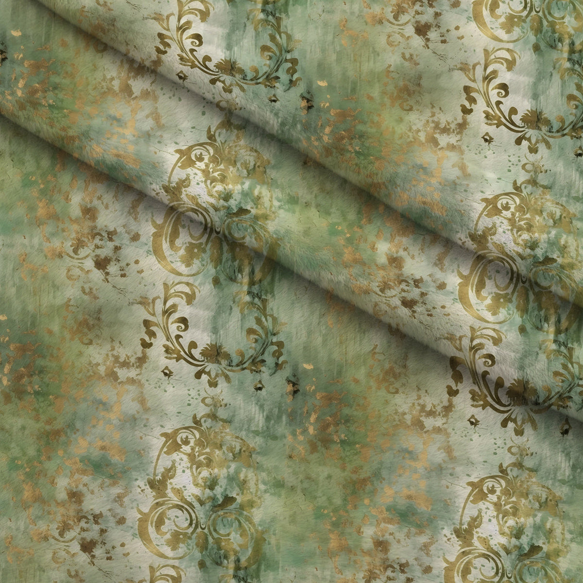 Gilded Verdigris Pattern 2 Minky Fabric