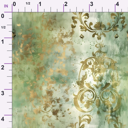 Gilded Verdigris Pattern 2 Minky Fabric