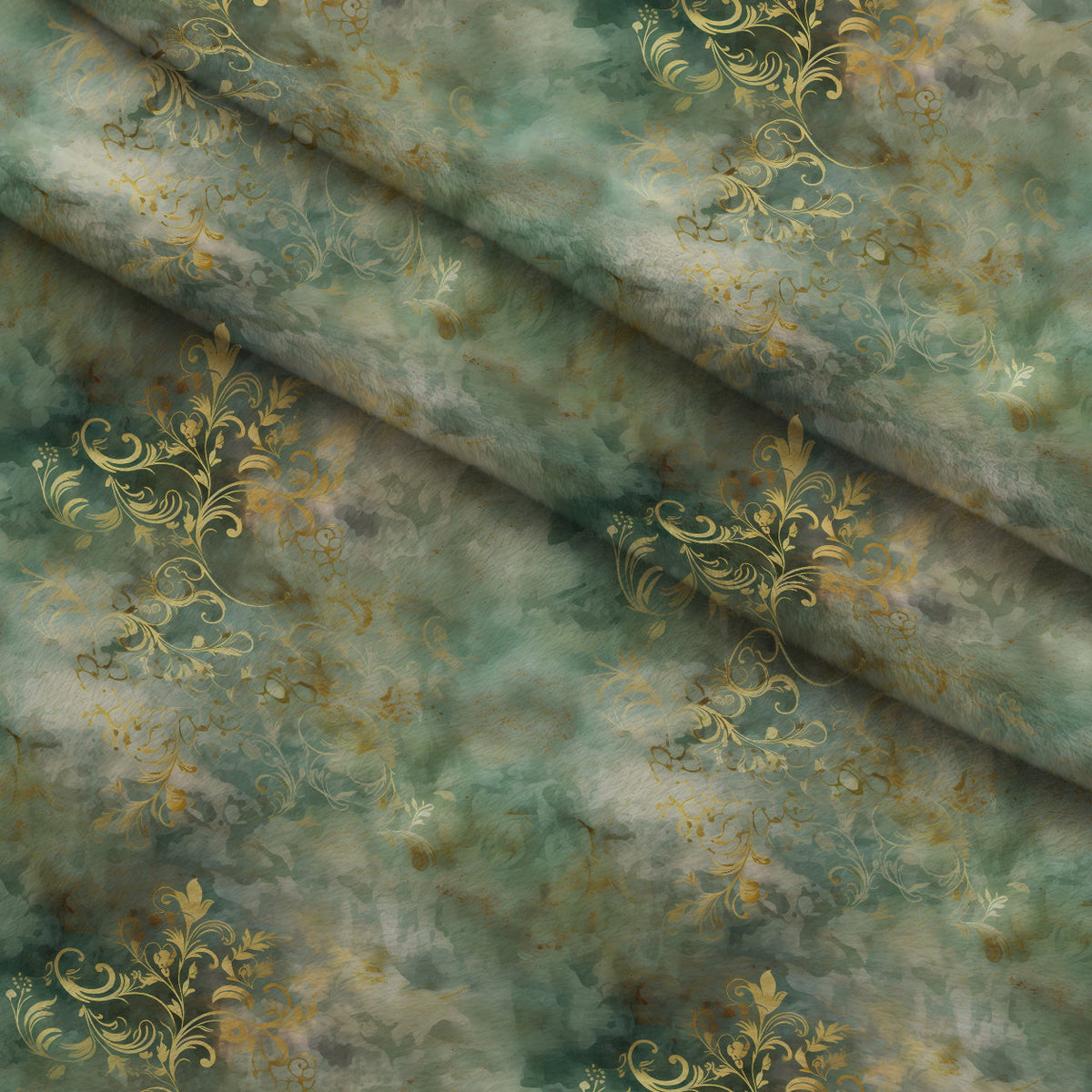 Gilded Verdigris Pattern 3 Minky Fabric