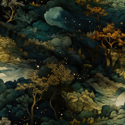 Gilded Woodland Pattern 1 Minky Fabric