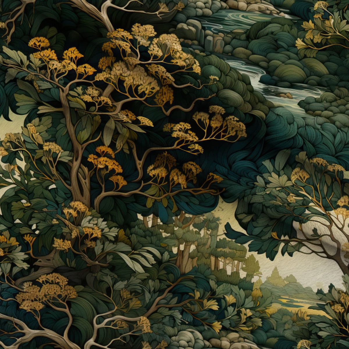 Gilded Woodland Pattern 10 Minky Fabric