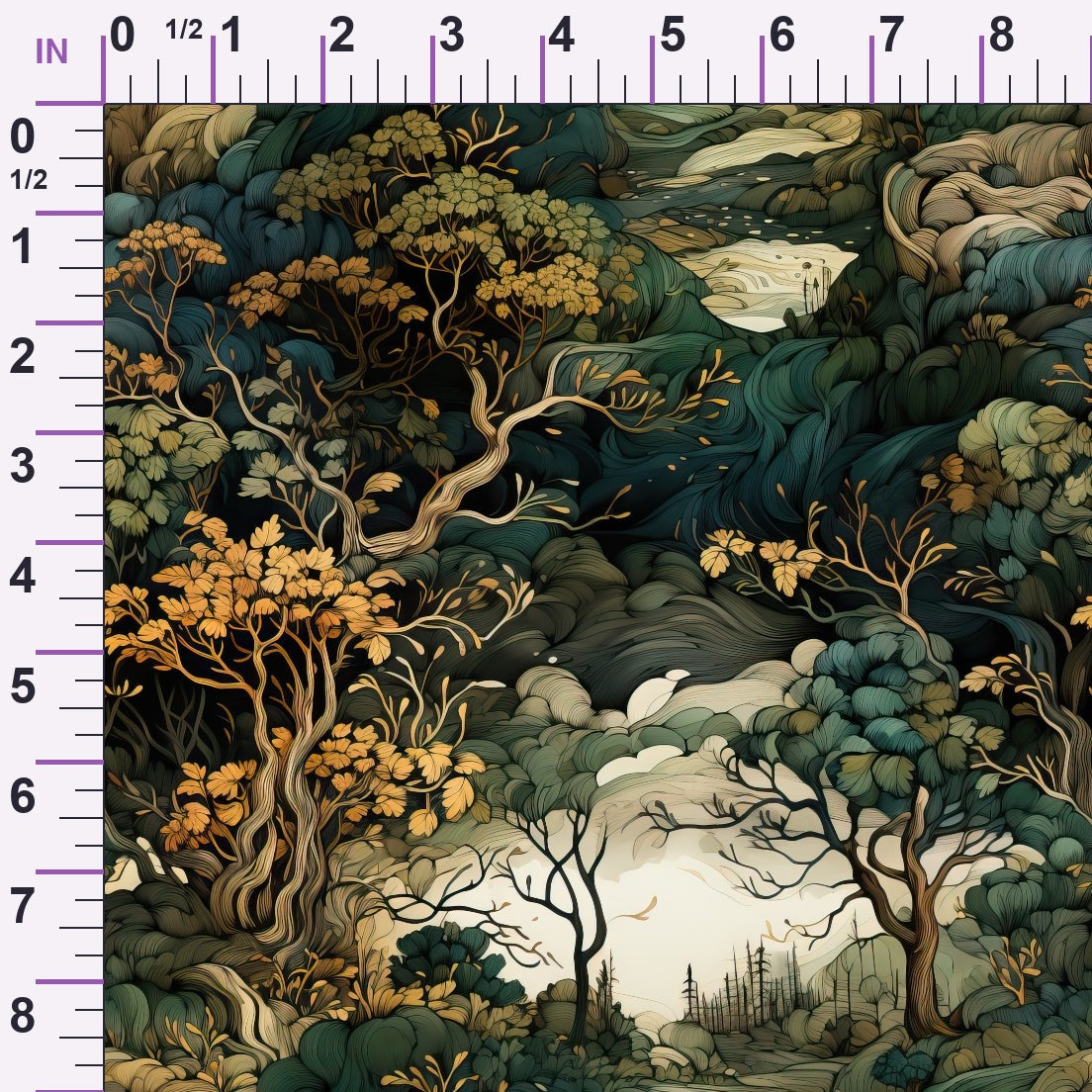 Gilded Woodland Pattern 7 Minky Fabric