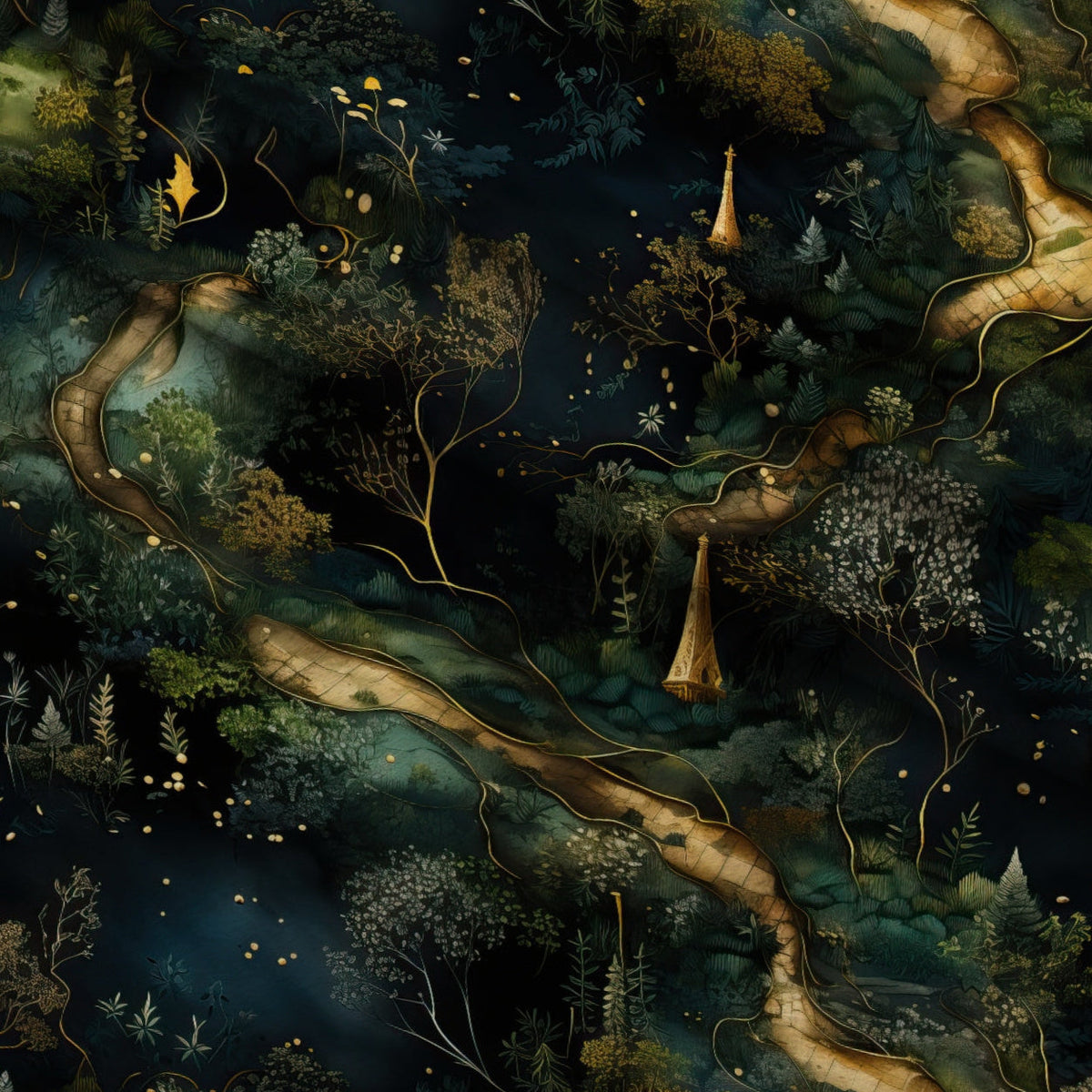 Gilded Woodland Pattern 8 Minky Fabric