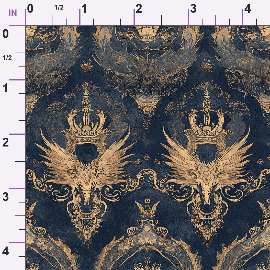 Gilded Wyvern Pattern 10 Minky Fabric