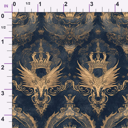 Gilded Wyvern Pattern 10 Minky Fabric