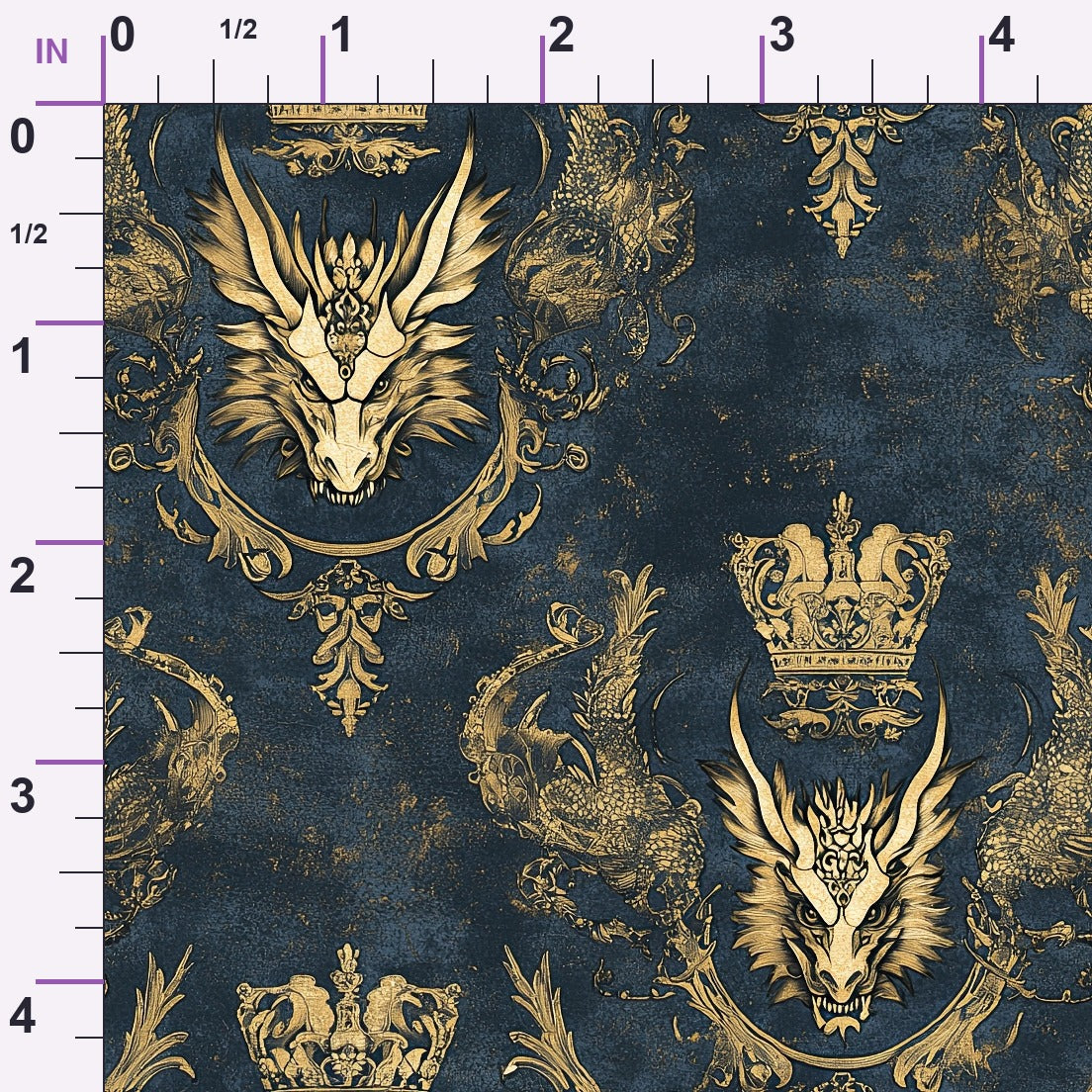 Gilded Wyvern Pattern 12 Minky Fabric
