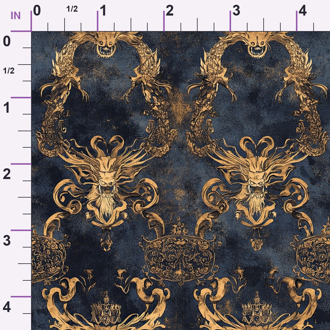 Gilded Wyvern Pattern 13 Minky Fabric