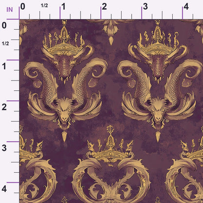 Gilded Wyvern Pattern 14 Minky Fabric
