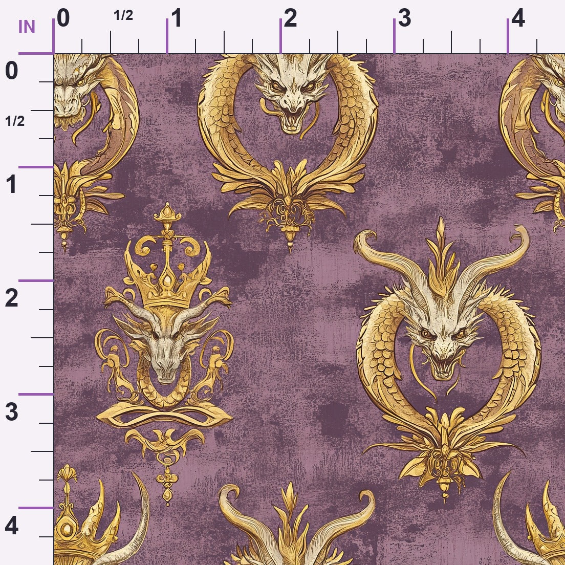 Gilded Wyvern Pattern 15 Minky Fabric