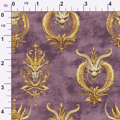 Gilded Wyvern Pattern 15 Minky Fabric