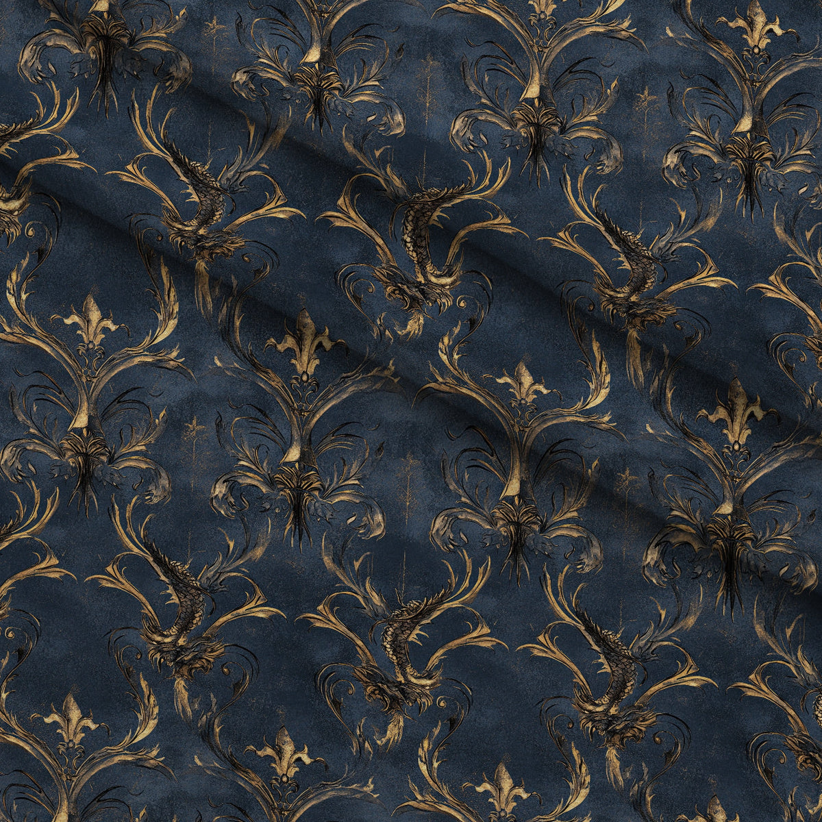 Gilded Wyvern Pattern 2 Minky Fabric