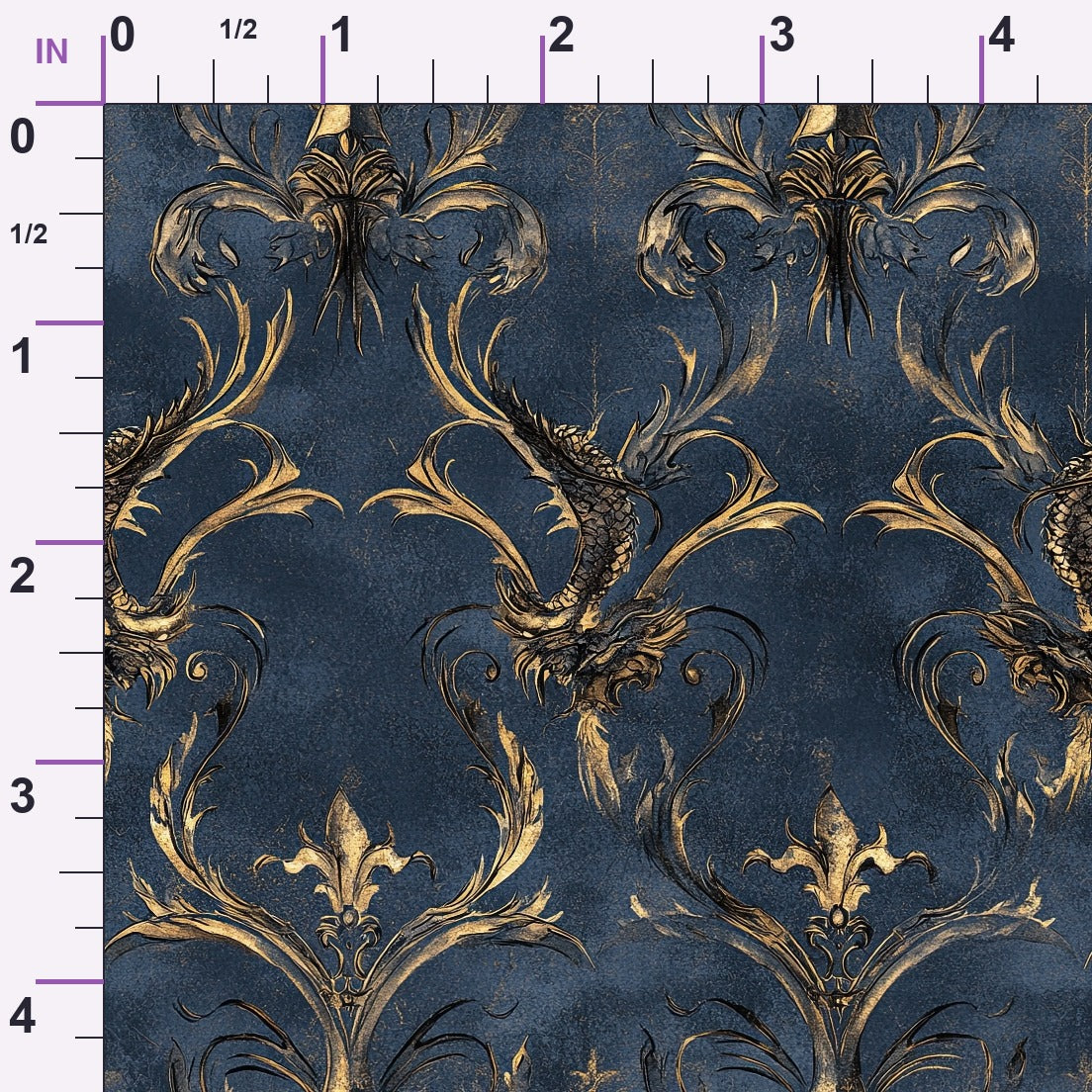 Gilded Wyvern Pattern 2 Minky Fabric