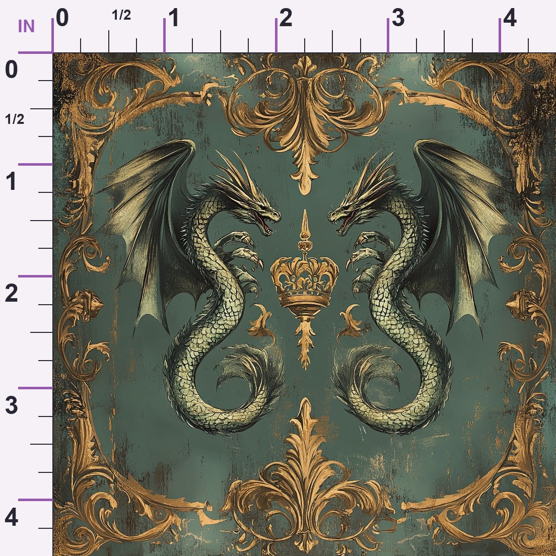 Gilded Wyvern Pattern 22 Minky Fabric