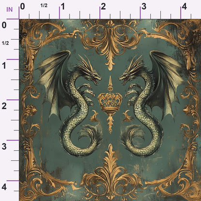 Gilded Wyvern Pattern 22 Minky Fabric