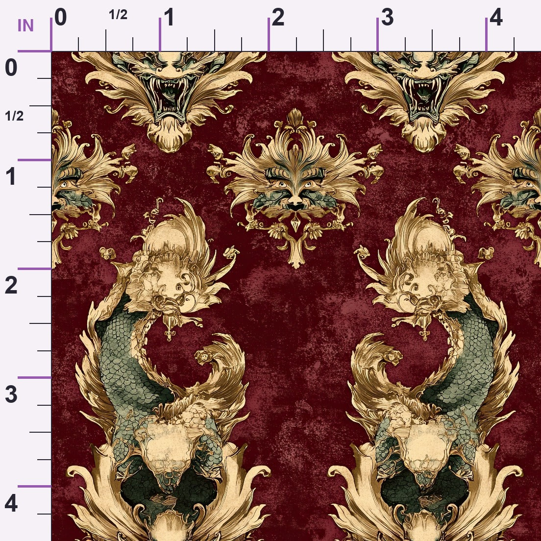 Gilded Wyvern Pattern 23 Minky Fabric
