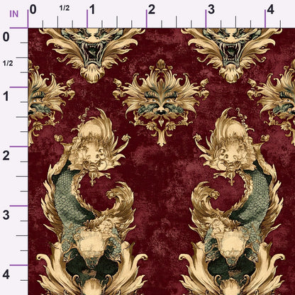 Gilded Wyvern Pattern 23 Minky Fabric