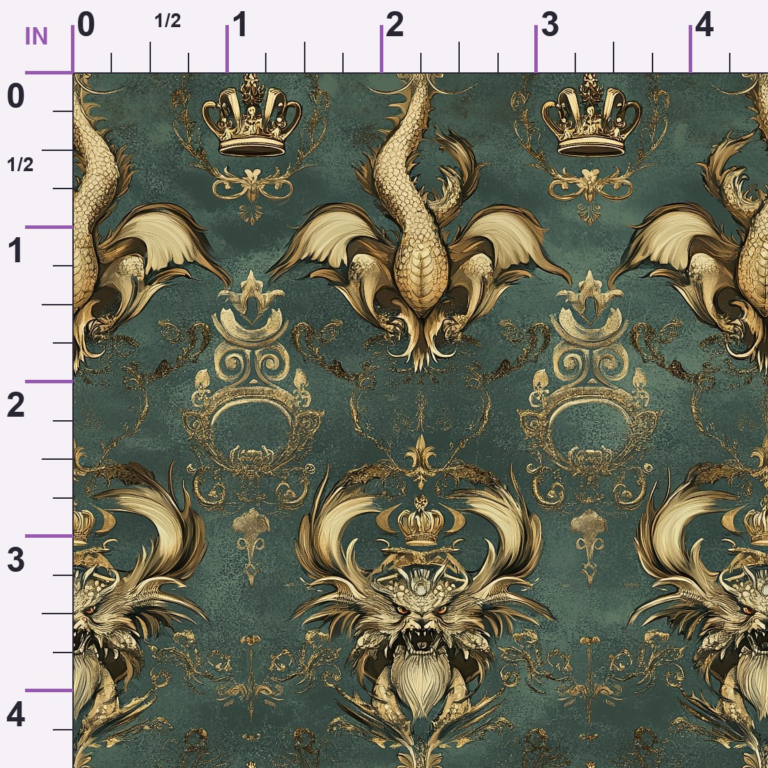 Gilded Wyvern Pattern 25 Minky Fabric