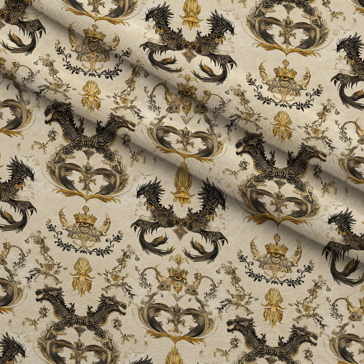 Gilded Wyvern Pattern 28 Minky Fabric