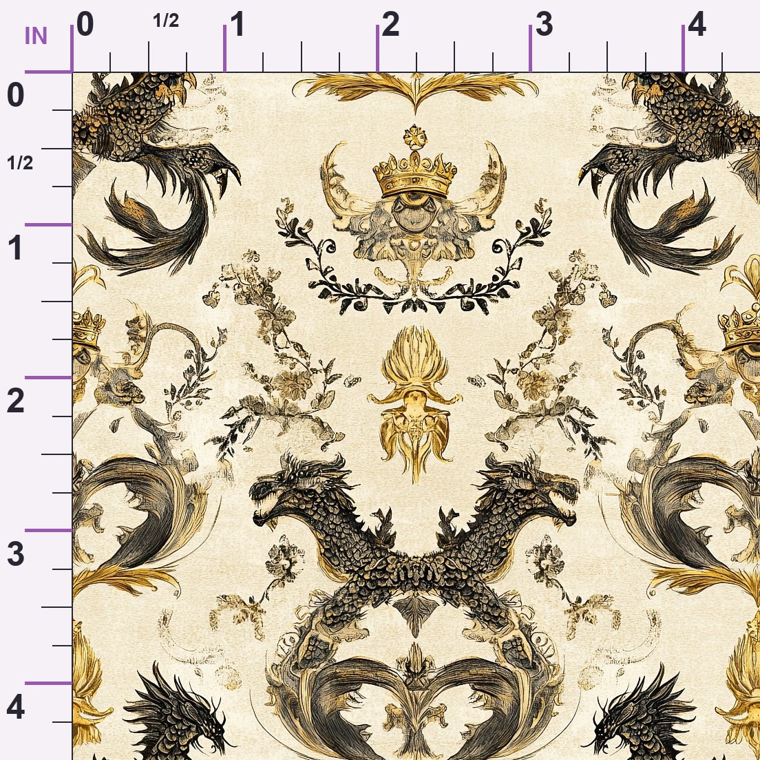 Gilded Wyvern Pattern 28 Minky Fabric