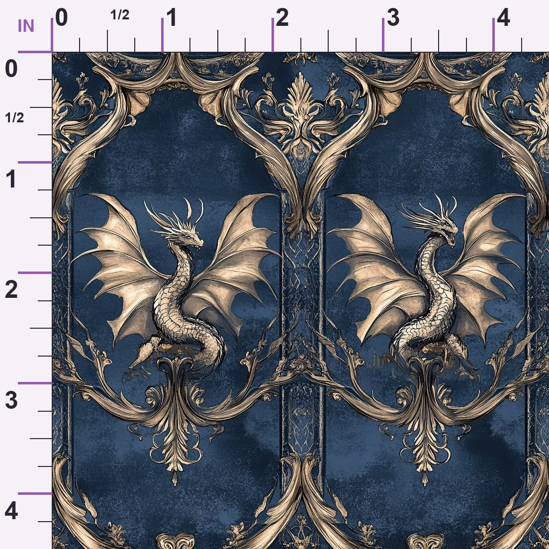 Gilded Wyvern Pattern 3 Minky Fabric