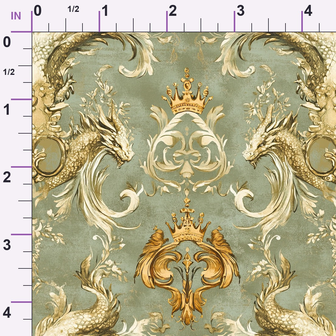 Gilded Wyvern Pattern 30 Minky Fabric