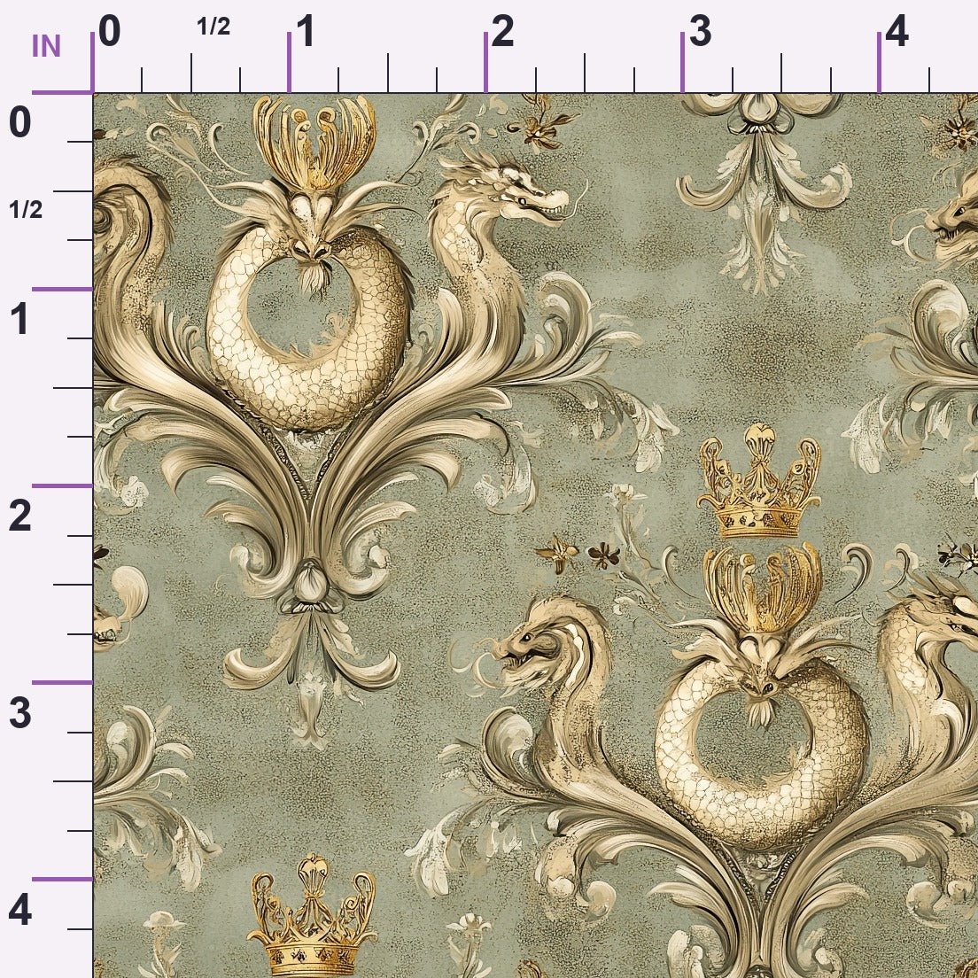 Gilded Wyvern Pattern 31 Minky Fabric