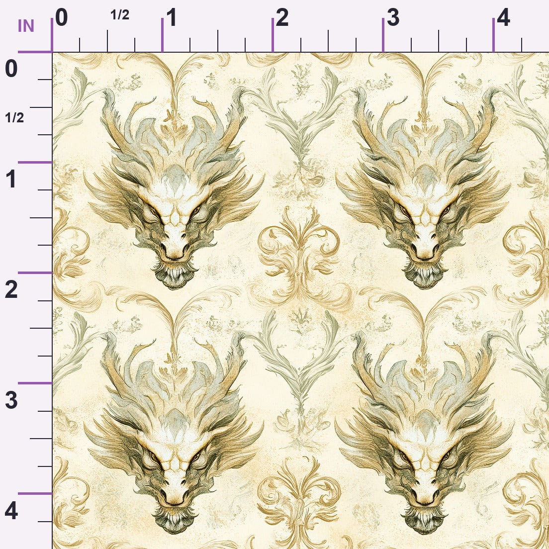 Gilded Wyvern Pattern 34 Minky Fabric