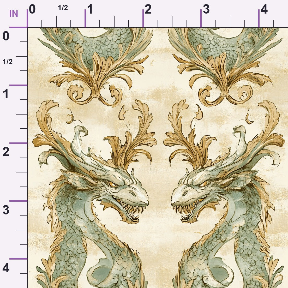 Gilded Wyvern Pattern 35 Minky Fabric