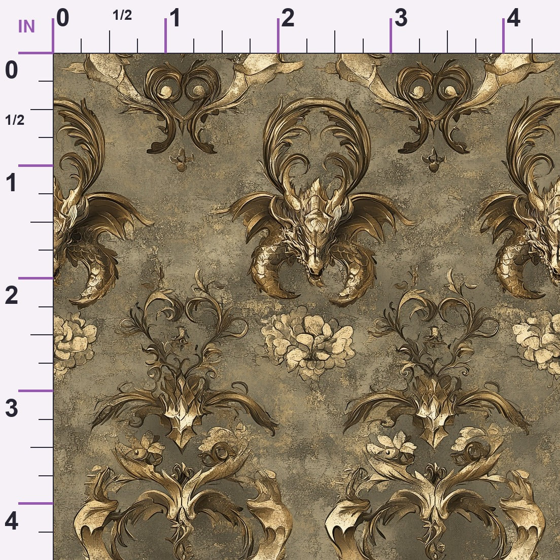 Gilded Wyvern Pattern 36 Minky Fabric