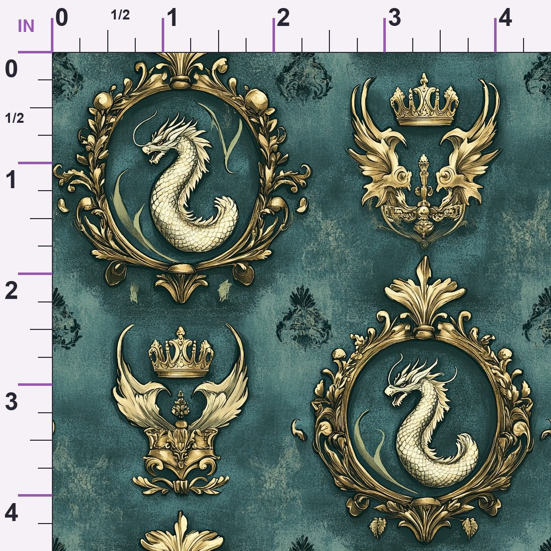 Gilded Wyvern Pattern 38 Minky Fabric