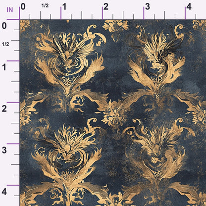 Gilded Wyvern Pattern 4 Minky Fabric