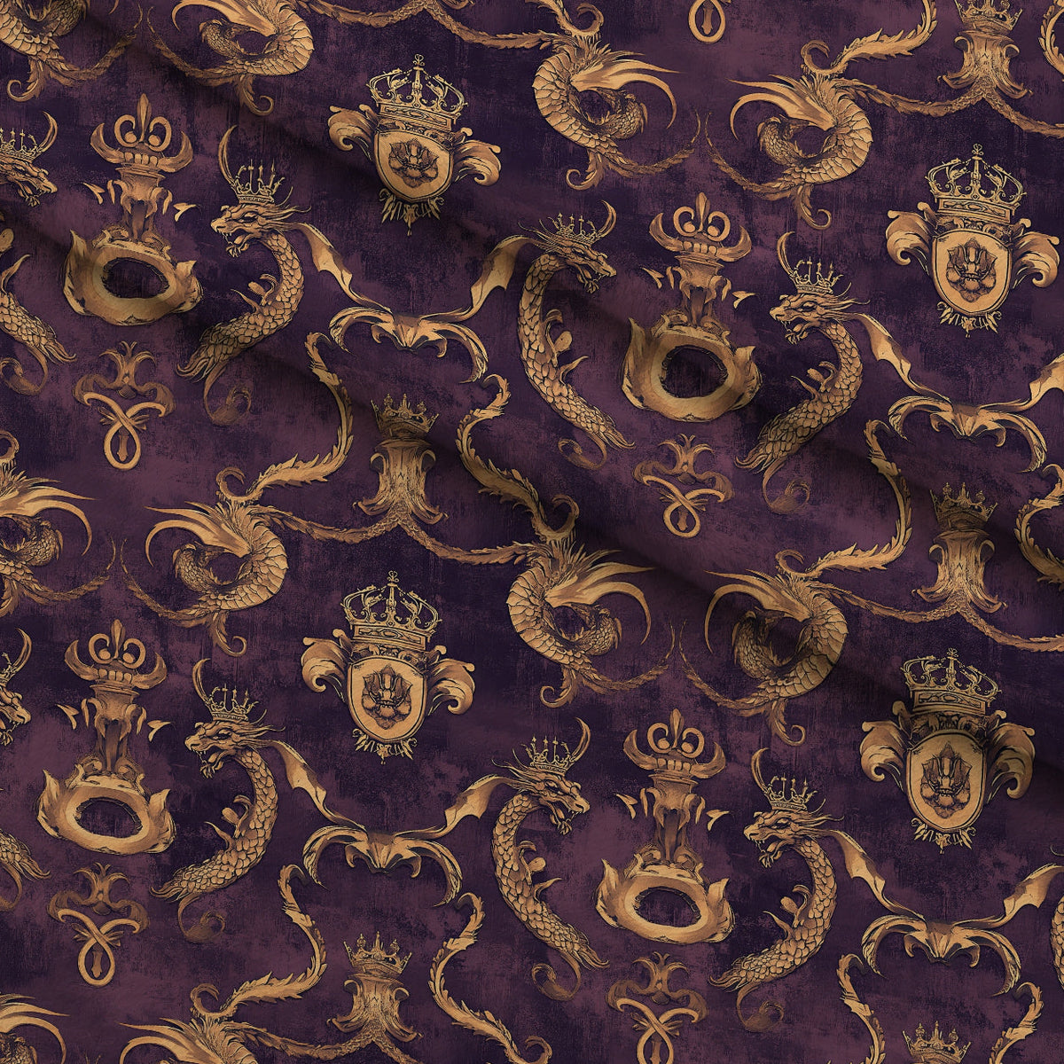 Gilded Wyvern Pattern 40 Minky Fabric