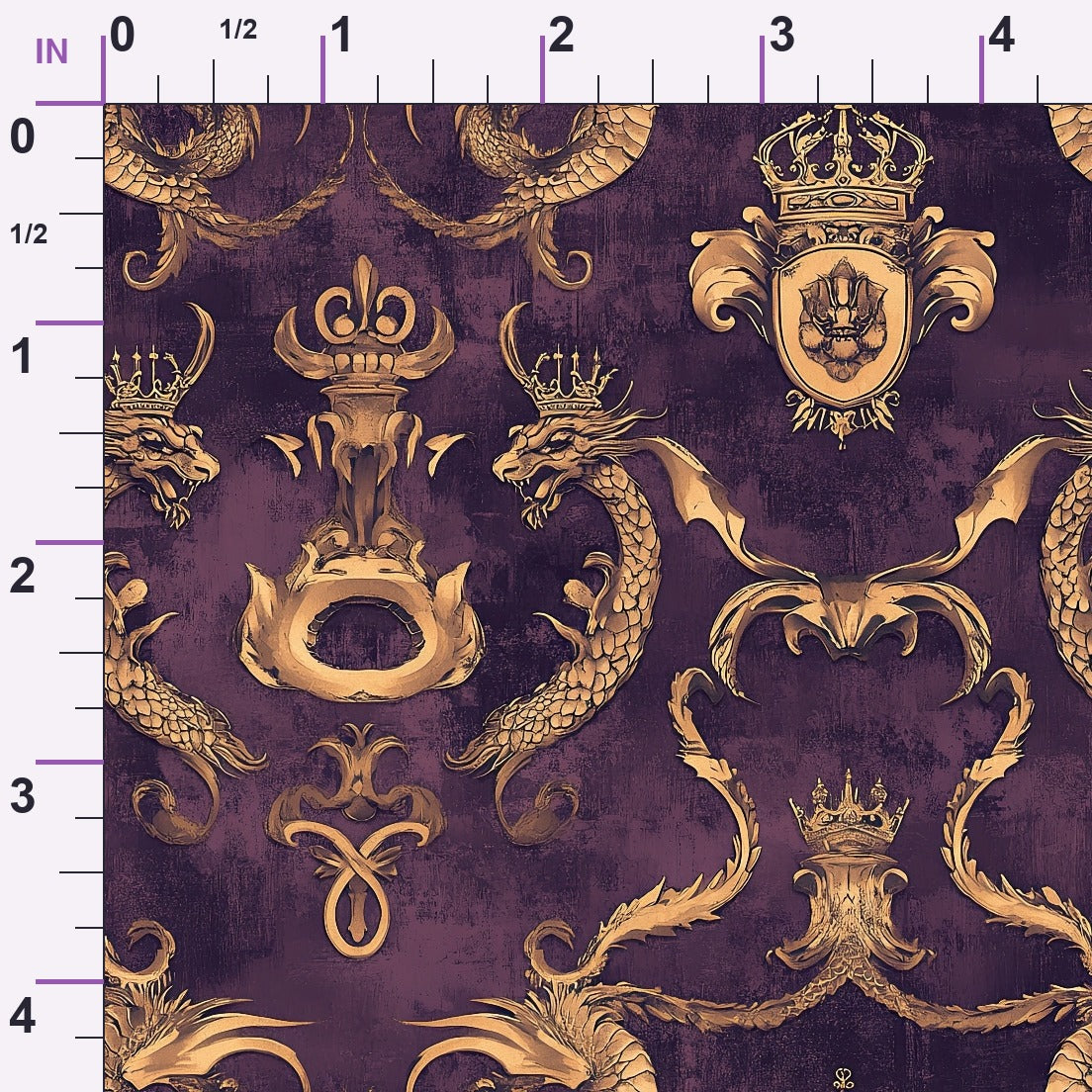 Gilded Wyvern Pattern 40 Minky Fabric