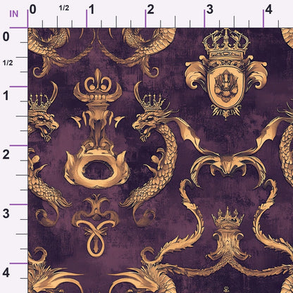 Gilded Wyvern Pattern 40 Minky Fabric