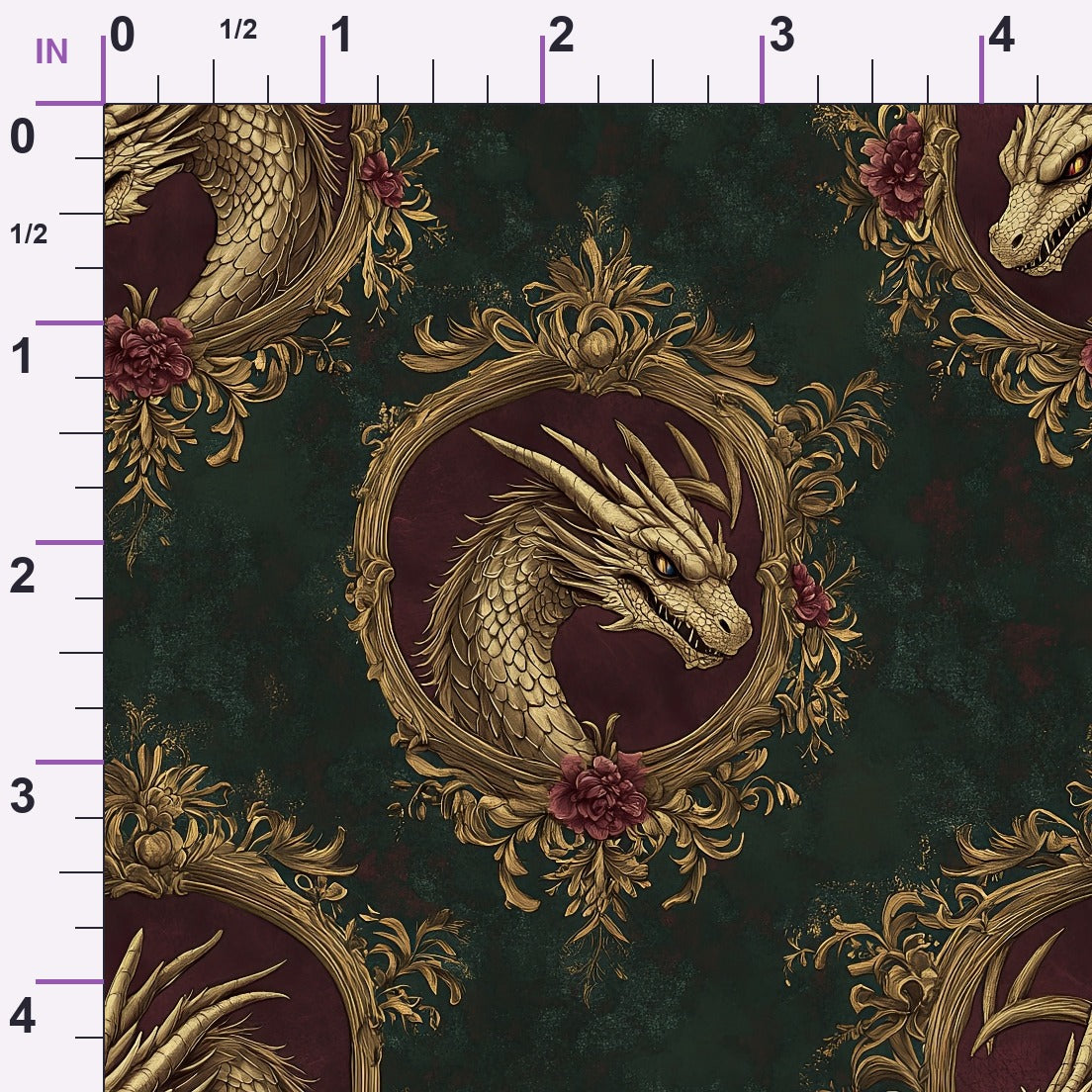 Gilded Wyvern Pattern 45 Minky Fabric