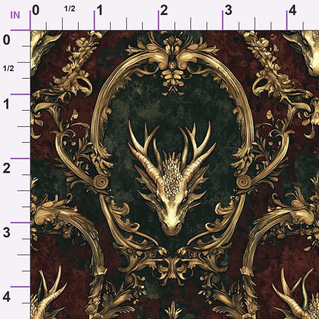 Gilded Wyvern Pattern 48 Minky Fabric
