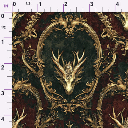 Gilded Wyvern Pattern 48 Minky Fabric
